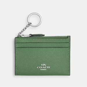 Coach Green Card Holder Keychain